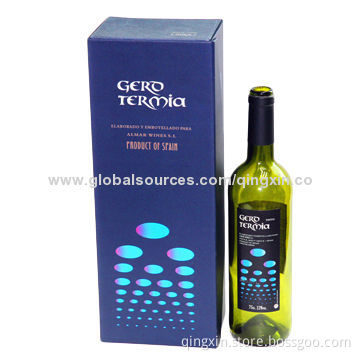 Paper Wine Box, Inner Lid, Resistant to Moisture, Ribbon Flush Box, Satin Fabric, Glue Styrofoam